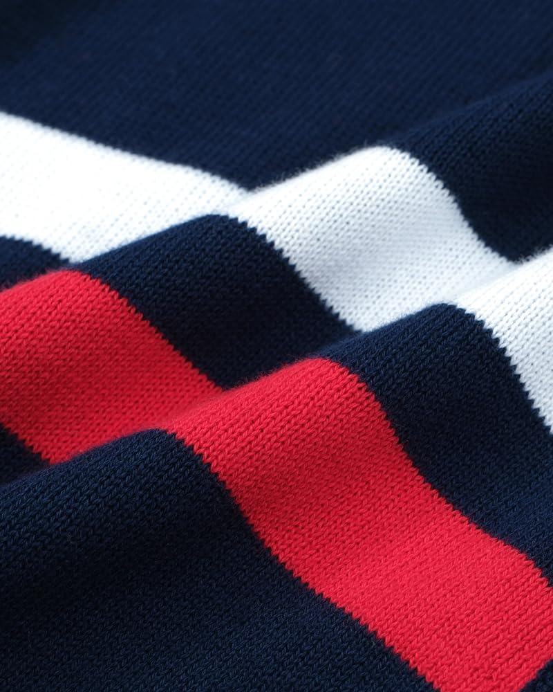 OXKNIT Men's Knit Polo Shirts 1960s Mod Style Full Zip Retro